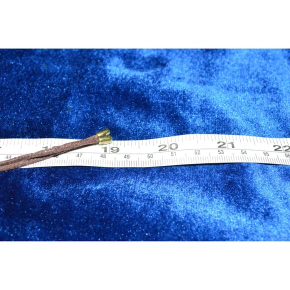 Neutral Tone Beaded Leather Cord Necklace Bronze Boho Gypsy Jewelry - Picture 5 of 5